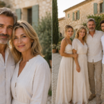 a droite un homme et une femme d'une cinquante d'année, en couple. a gauche, une photo de famille. de gauche a droite (de la photo de droite) une femme femme, un femme, un homme et un jeune homme